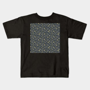 Dark Wildflower Pattern Kids T-Shirt